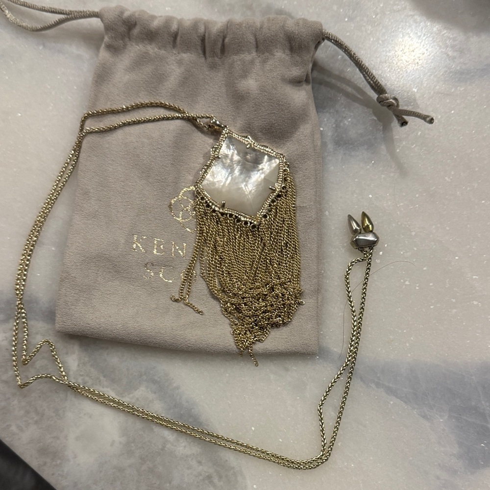 Kendra Scott Gold and White Necklace